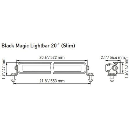 Hella Black Magic LED Slim Light Bar 20’’