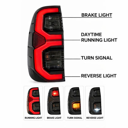 Toyota Hilux 2016+ GR Smoked Tail Light Set