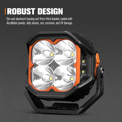 Lightfox Pair 5inch Cygnus LED Pod Lights with Side Light