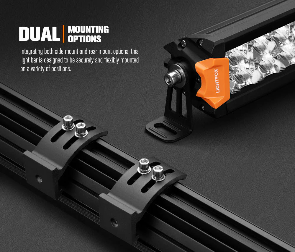 Lightfox Osram 9" LED Driving Lights + 40" Dual Row LED Light Bar w/ Wiring Kit