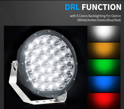 Aurora 7-Inch Round LED Driving Light with DRL (High Lux) (Pair)