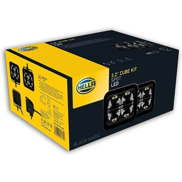 Hella LED Black Magic 3.2" Cube Kit - (Spot)