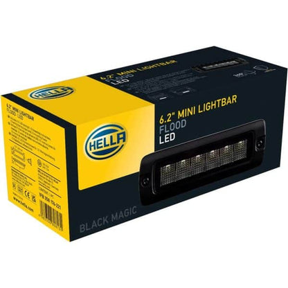 Hella Black Magic LED Mini Lightbar 6.2˝ Single Flush Mount (Flood)