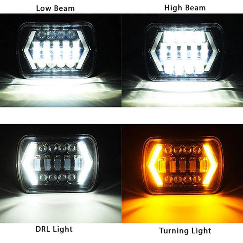 Universal 7inch Dual Function LED Projector Square Headlight Set