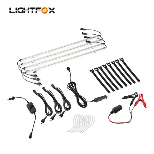 Lightfox 4PCS 12V LED Strip Light Bar Waterproof White Lights Boat Camping