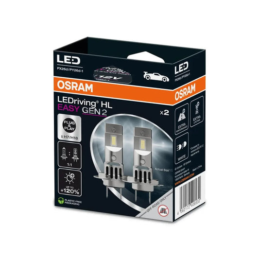 OSRAM H7/H18 EASY LEDriving Headlight Bulbs (GEN2)