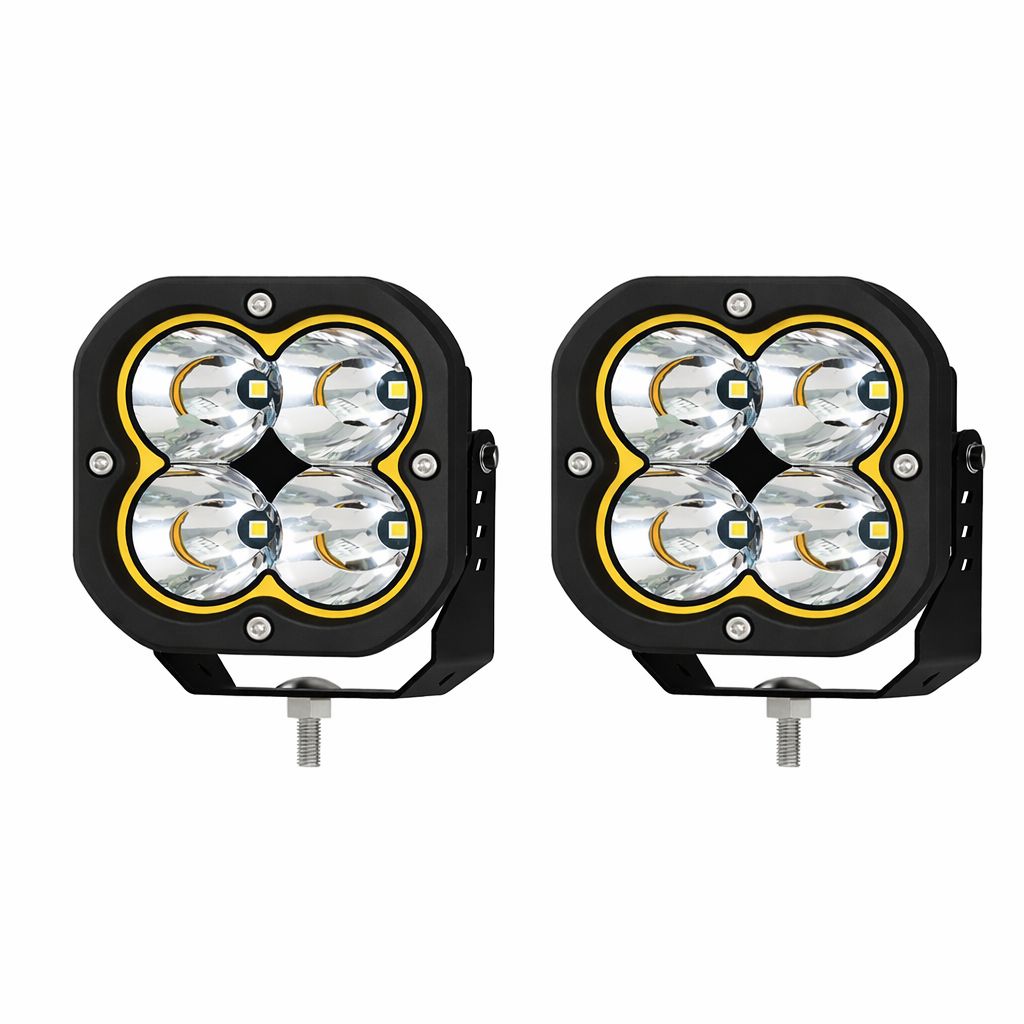 5” Square Spot Lights with Amber Covers