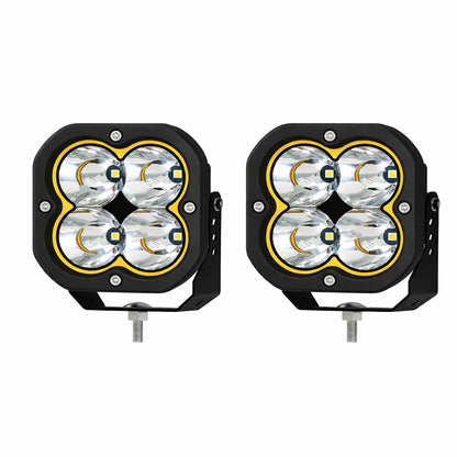 5” Square Spot Lights with Amber Covers