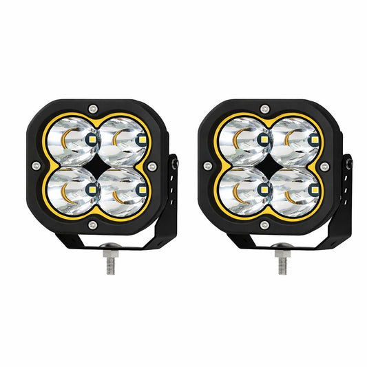 5” Square Spot Lights with Amber Covers