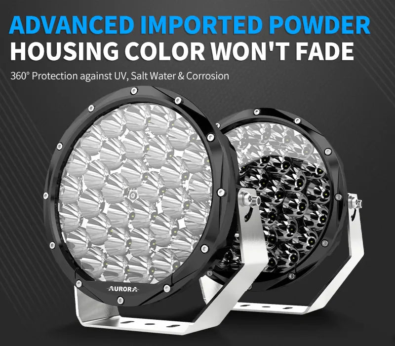 Aurora 7-Inch Round LED Driving Light with DRL (High Lux) (Pair)