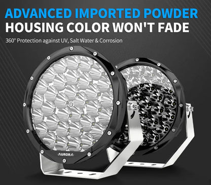Aurora 7-Inch Round LED Driving Light with DRL (High Lux) (Pair)