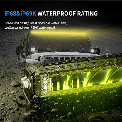 AURORA 10-inch Dual Color Led Light Bar (White and Golden Yellow) + White DRL