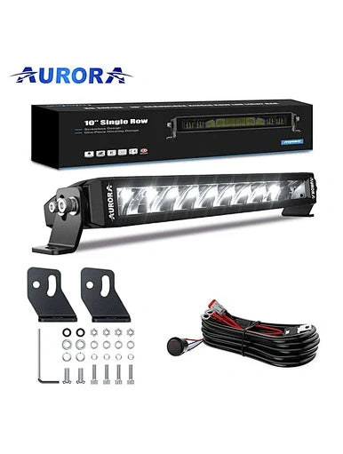 AURORA 10-inch Dual Color Led Light Bar (White and Golden Yellow) + White DRL