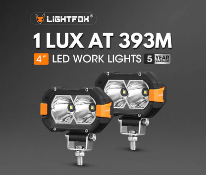 Lightfox Pair 4inch Osram LED Work Lights