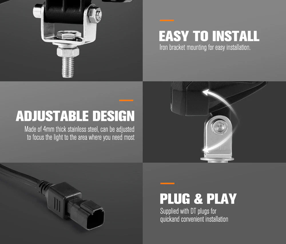 Lightfox Pair 4inch Osram LED Work Lights
