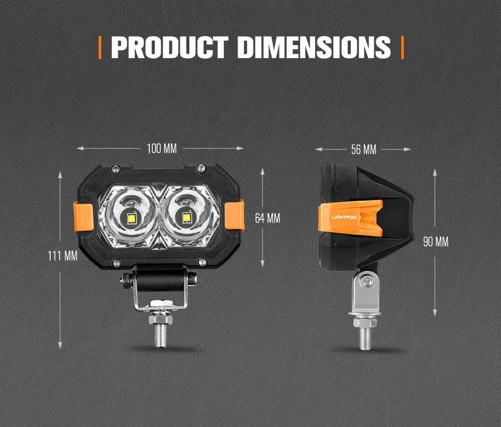 Lightfox Pair 4inch Osram LED Work Lights