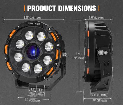 Lightfox 9inch Laser LED Driving Lights