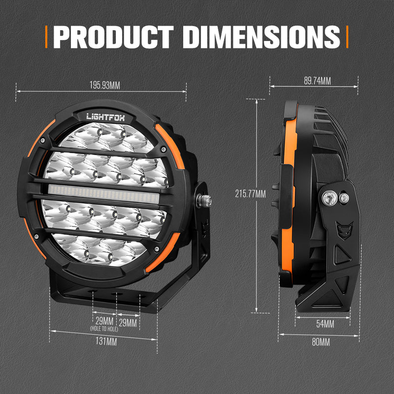 Lightfox Polaris Pair 7inch Osram LED Driving Lights