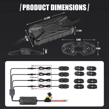 LIGHTFOX RGBW LED Rock Lights - 4 Pack